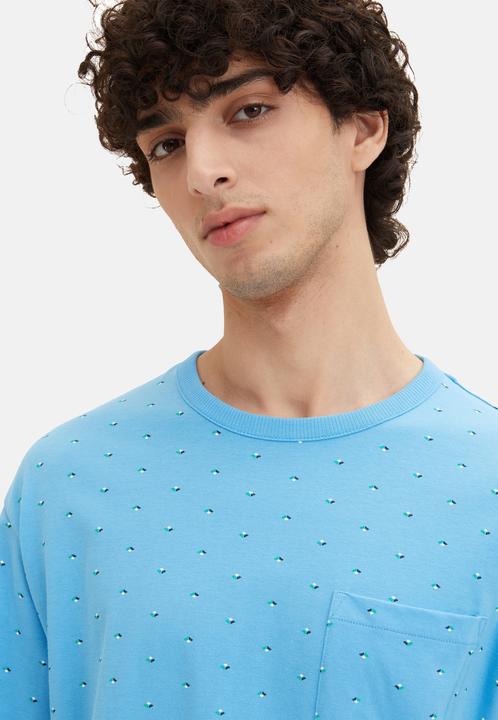 Actual product image Tom Tailor T-Shirt Kurzarmshirt gepunktet mit Brusttasche (S)
