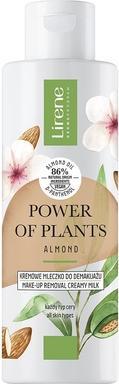 Actual product image Lirene Power Of Plants Creamy Make-Up Remover Milk For All Skin Types Almond 200Ml (Make-up remover, 200 ml)