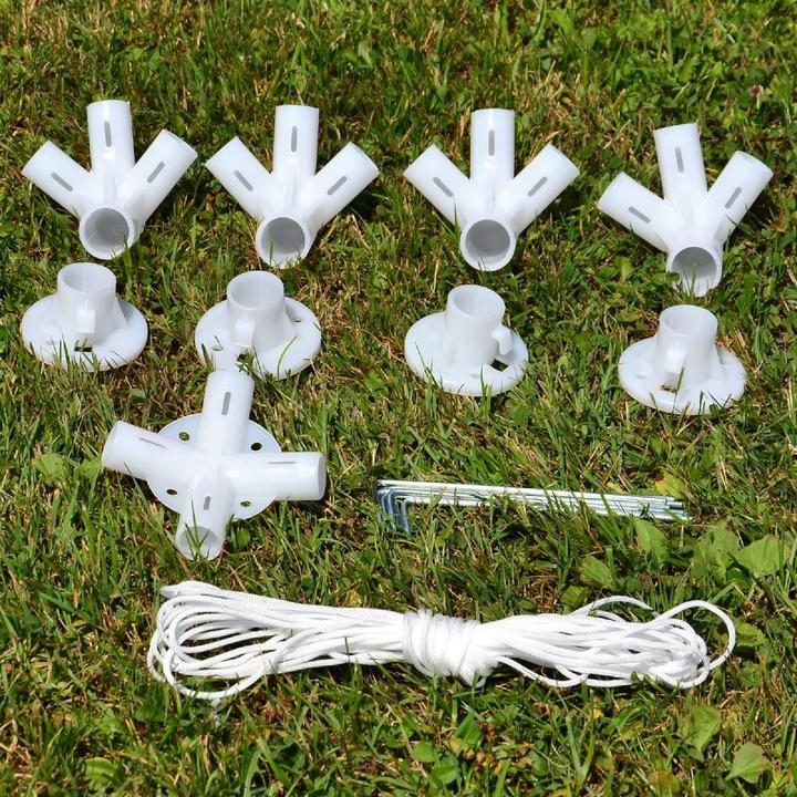 Produktbild VCM Pavillon 3x3 m in weiss PE Plane 2 Seitenteile Partyzelt Gartenzelt Sonnenschutz (300 cm, 300 cm)