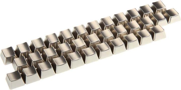 Actual product image King Mod Metal Keycaps set inner keys unlabeled, silver