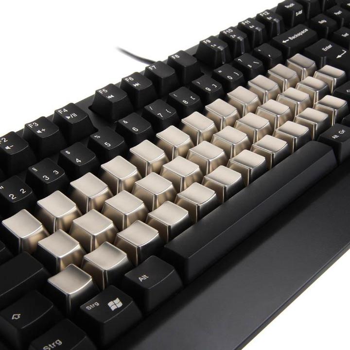 Actual product image King Mod Metal Keycaps set inner keys unlabeled, silver