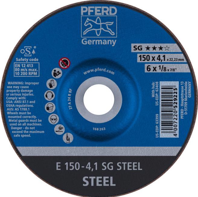 Produktbild Pferd Schruppschleifscheibe SG-STEEL, Scheiben-⌀xScheibenbreite: 150X4 mm (A)