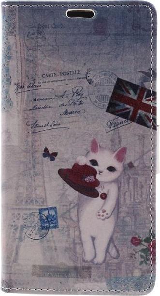 Image du produit MU Style Etui en cuir avec drapeau anglais et chat (DTEK60)