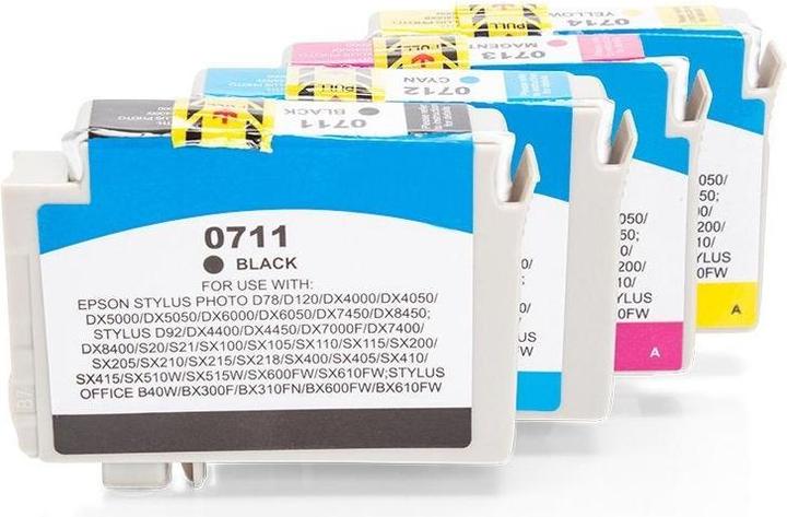 Actual product image Hermex Compatible Ink Cartridge Epson T0715 C13T07154010 (M, C, Y, FC)