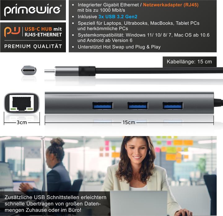 Produktbild Primewire USB-C Hub (USB-C, 4 Ports)