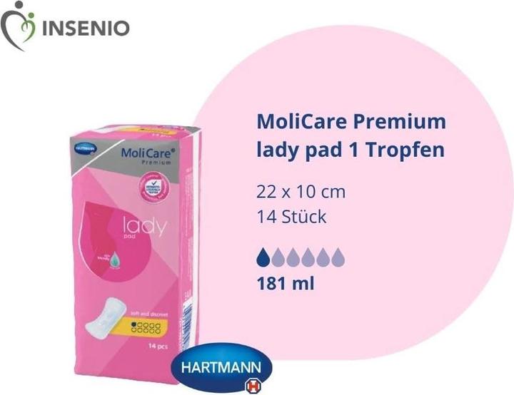 Produktbild Hartmann MoliCare Premium lady pad 1 Tropfen (14 x)