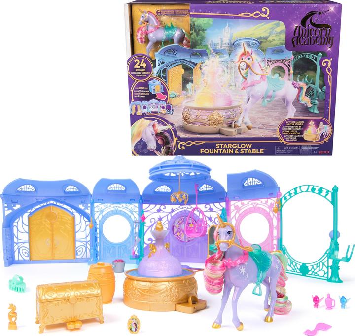 Produktbild Spin Master Unicorn Academy - Stall Spielset (inkl. Brunnen mit Licht- und Soundeffekten)