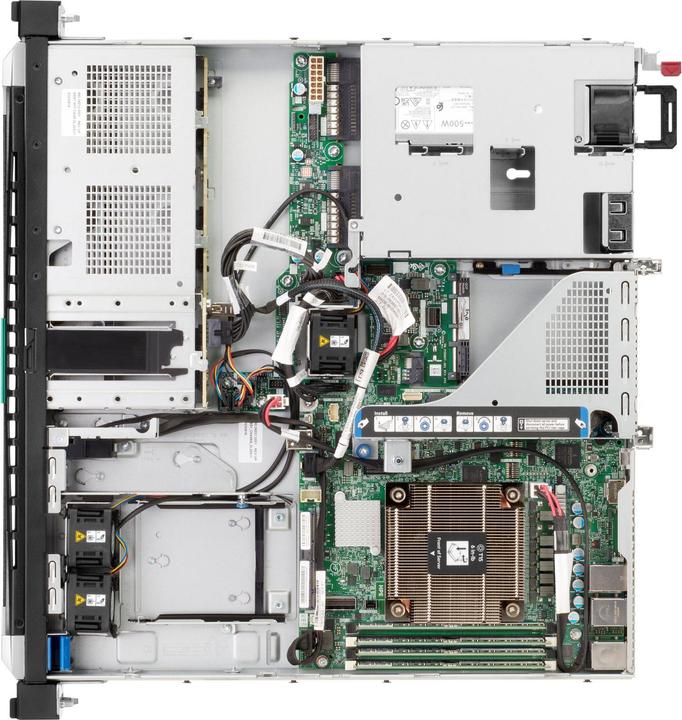 Productafbeelding HPE ProLiant DL20 Gen11 1U Xeon E-2436 6-kern 2,9 GHz 1x32GB-U 4xSFF Hot Plug 2x480GB SSD VROC 800W (32 GB, Rack Server)
