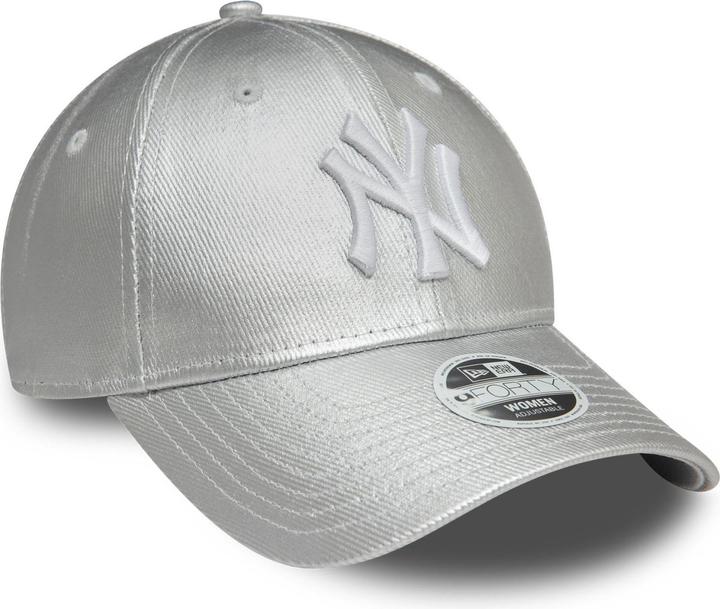 Produktbild New Era 9Forty Damen Cap - METALLIC DENIM NY Yankees silber