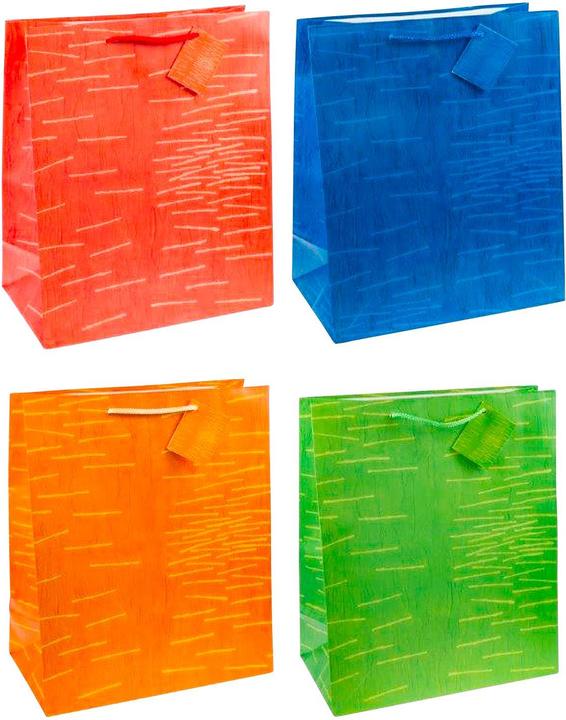 Produktbild Tsi Geschenktasche Laura, XXL gross, 26 x 13,5 x 32 cm, reissfest, 12er-Set farbsortiert (Geschenktüte, 12 x)