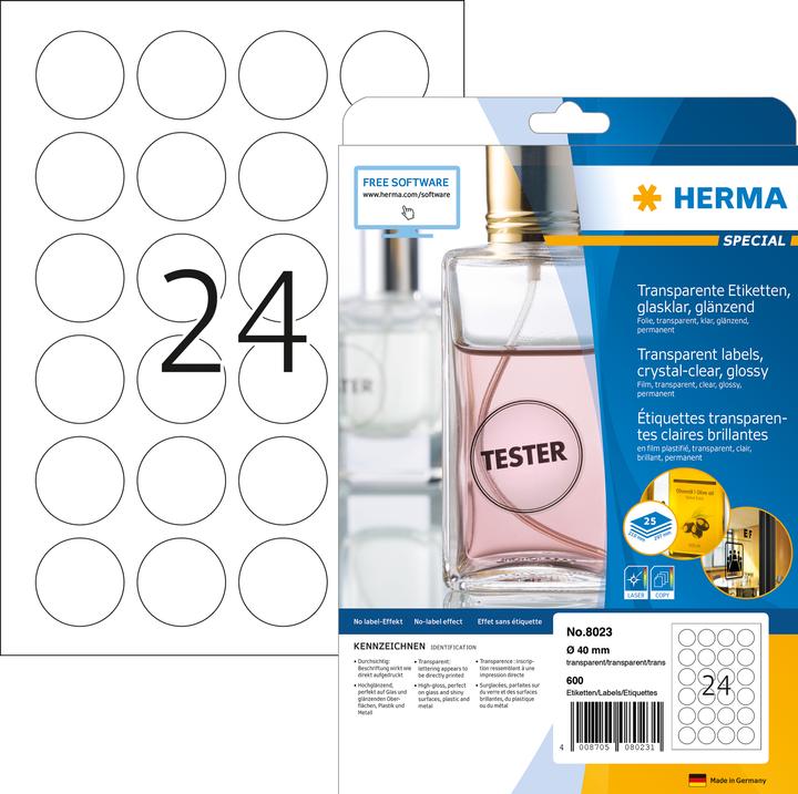 Actual product image HERMA Transparent labels A4