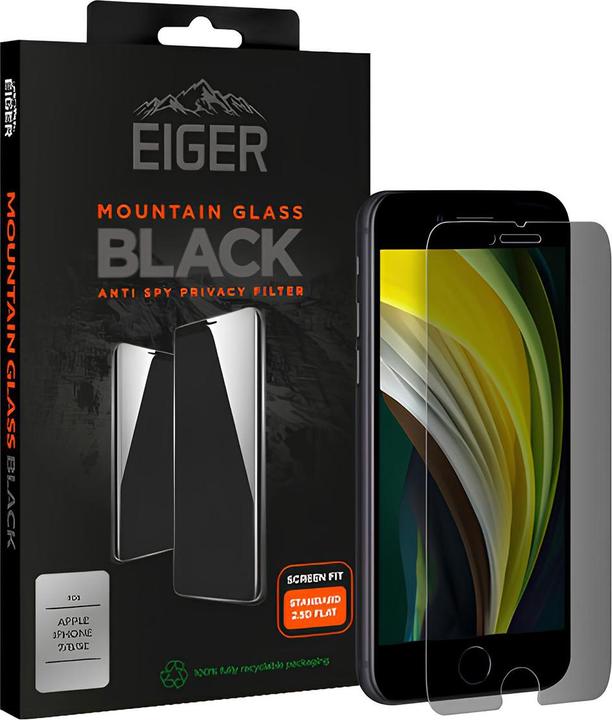 Produktbild Eiger Mountain Glass Black (1 Stück, Apple iPhone 7, Apple iPhone 6s, Apple iPhone 6, Apple iPhone SE (3rd Gen), Apple iPhone SE (2nd Gen), Apple iPhone 8)