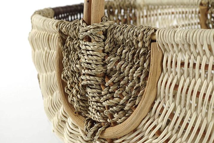 Produktbild Kobolo geflochten Rattankorb natur mit braunem Seegras Braun