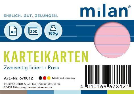 Image du produit Fiches A8 lignées roses (A8, 180 g/m², 200 x)