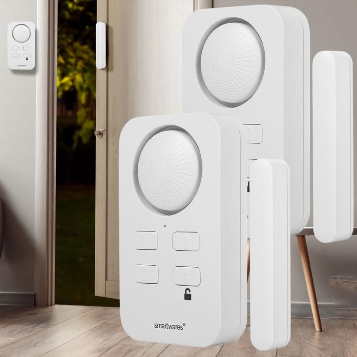 Image du produit Ideoon Kit de 2 alarmes de porte et fenêtre, détecteur de mouvement, son d'alarme 90dB