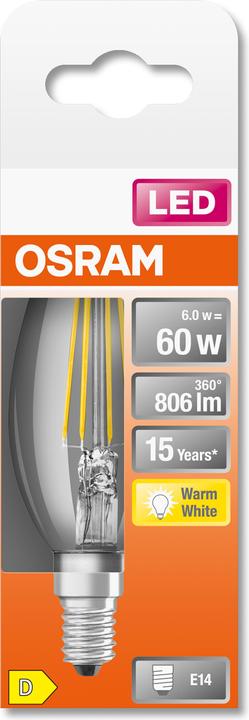 Produktbild Osram Led Retrofit Classic B (E14, 6 W, 806 lm, 1 x, D)