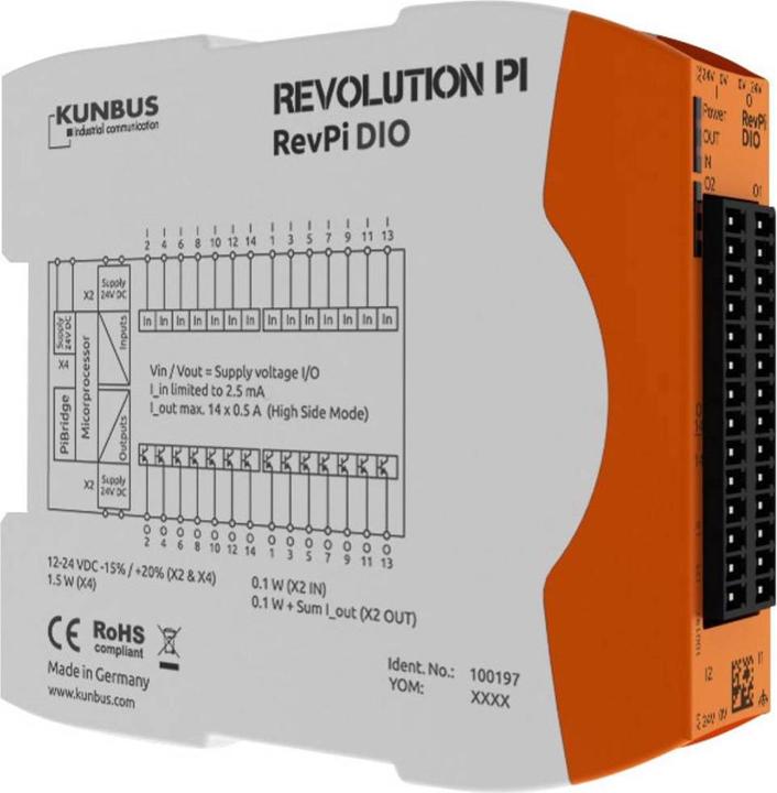 Actual product image Kunbus RevPI DIO 14IO (Add-on)
