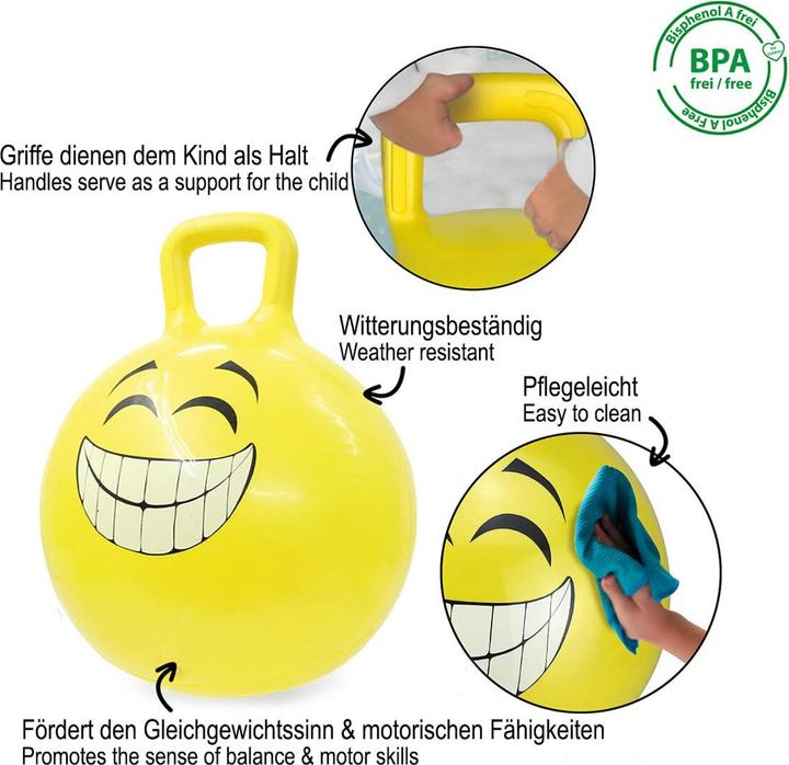 Immagine prodotto Jamara Hop Ball Smile - Palla a imbuto - Bambino/Ragazza - 1 anno(i) - Giallo - 407 g