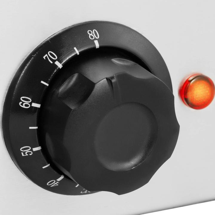 Actual product image Royal Catering Bain Marie Warmhaltebehälter Speisenwärmer Ablasshahn 600 W 3 GN 1/3