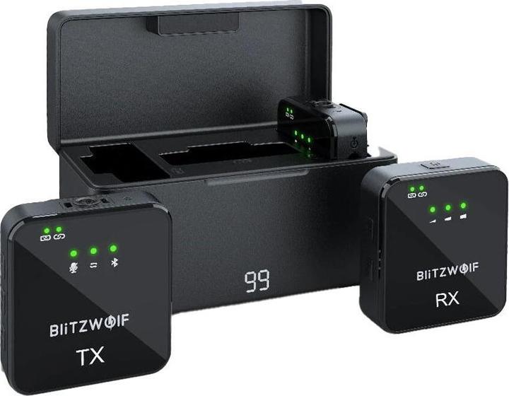 Image du produit BlitzWolf Microphone sans fil, BW-SX63, 1000mAh (noir)