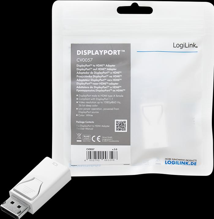 Produktbild LogiLink DisplayPort zu (HDMI, 6.40 cm)