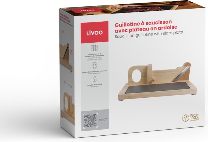 Image du produit Livoo Guillotine à saucisson avec plateau en ardoise