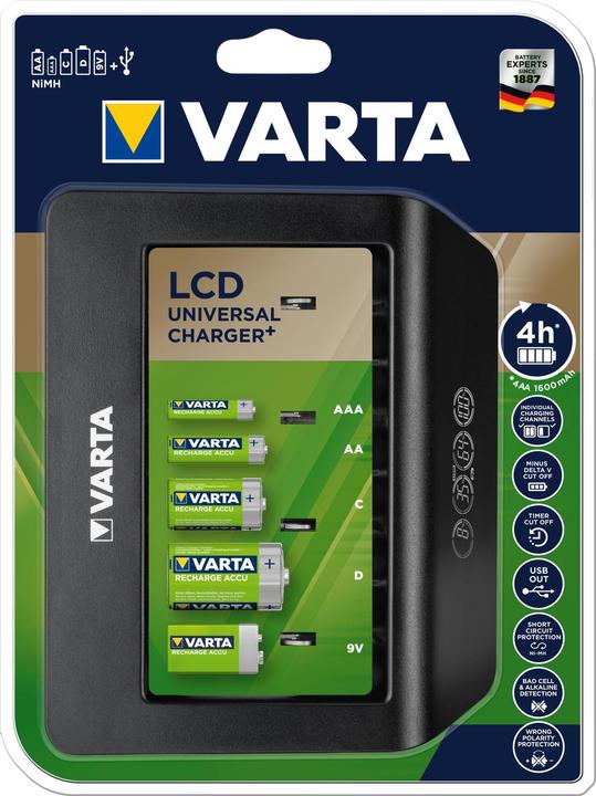 Actual product image Varta LCD Universal Charger+ (1 pcs., C, D, 9V Block, AA, AAA, Chargers without battery)