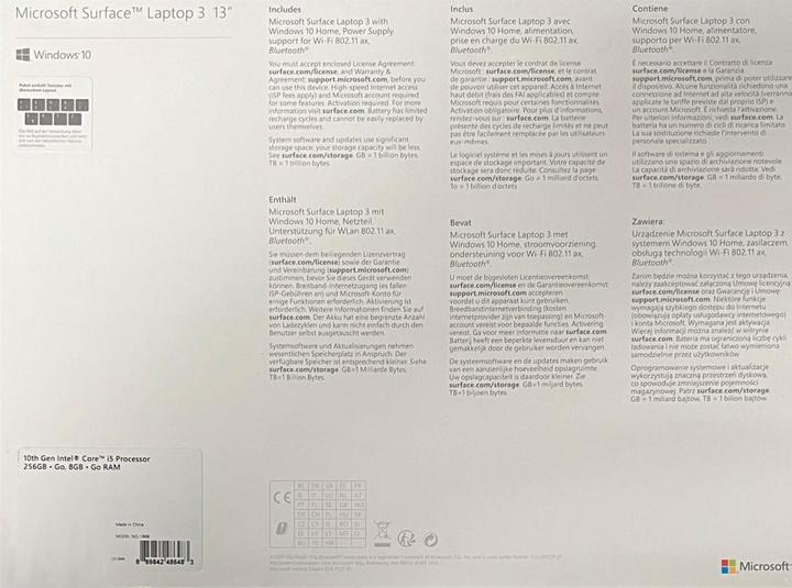 Produktbild Microsoft Surface Laptop 3 (13.50", Intel Core i5-1035G7, 8 GB, 256 GB, DE)