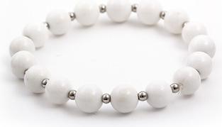 Beneto White jade bead bracelet MINK31 / 17 (L)