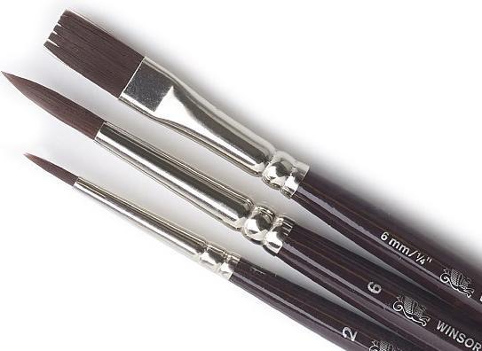 Actual product image Winsor & Newton Galeria brush set short handle 3pcs ass.