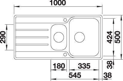 Actual product image Blanco Lemis 6 S-IF (Fitted sink, 100 cm, 50 cm)