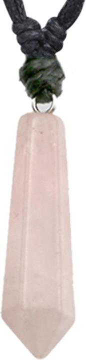 Star Piercing Halskette schwarz Anhänger Kristalltropfen aus Rosequarz Stein (Mineralisch, ohne Messing)