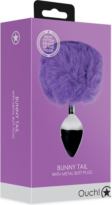 Image du produit Ouch! Bunny Tail with Metal Butt Plug - Purple
