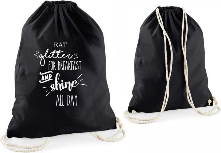 Image du produit 4you Design Sac de transport Statement Eat glitter for breakfast and shine all day noir