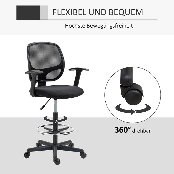 Produktbild Vinsetto Bürostuhl mit Fussring