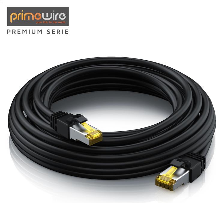 Actual product image Primewire CAT.7 network cable - Ethernet Gigabit Lan cable RJ45 - 10 Gbit/s - patch cable - comp. CAT.6 CAT.8 (S/FTP, PiMF, CAT7, 1 m)