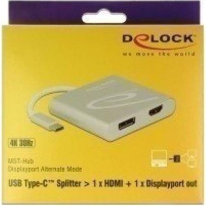 Actual product image Delock Monitor Splitter USB Type-C to HDMI & DP (DP, HDMI, 7.30 cm)