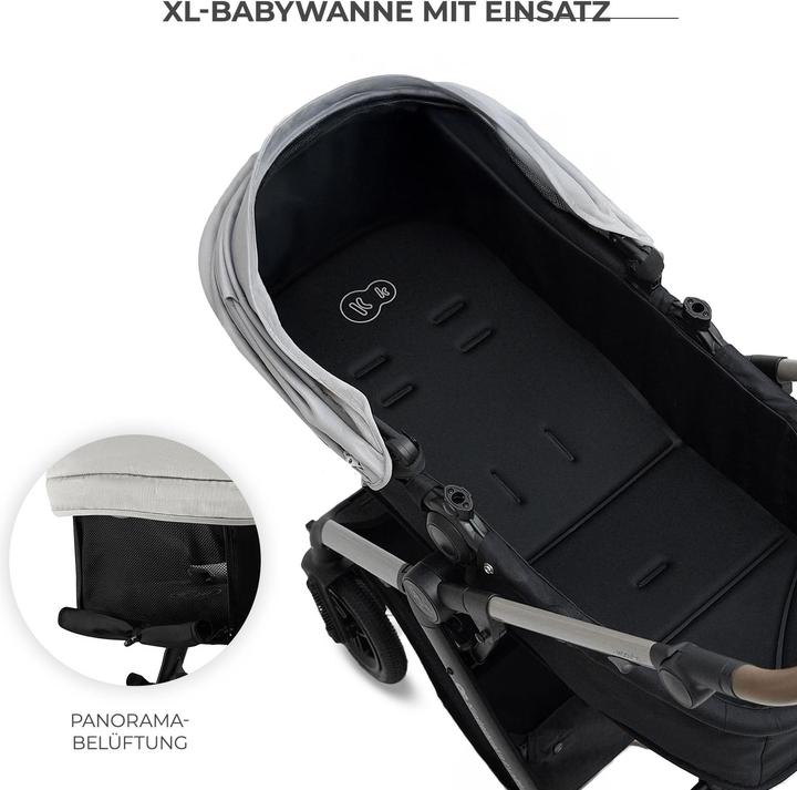 Actual product image KinderKraft Multifunctional Baby Stroller MOOV 2 XL AIR MOONLIGHT GREY