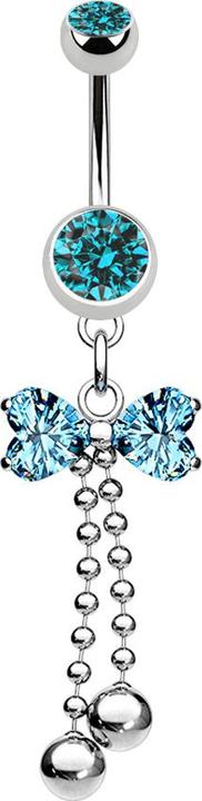 Immagine prodotto Star Piercing Banana argento con fiocco pendente acqua e palline (Acciaio chirurgico 316L, senza ottone)