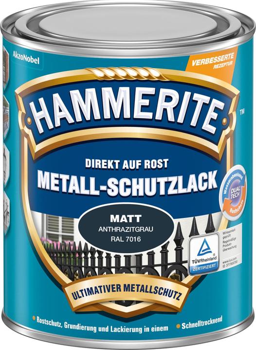 Immagine prodotto Hammerite Vernice protettiva per metalli grigio antracite opaco 2,5 l (2500 ml, Grigio antracite)