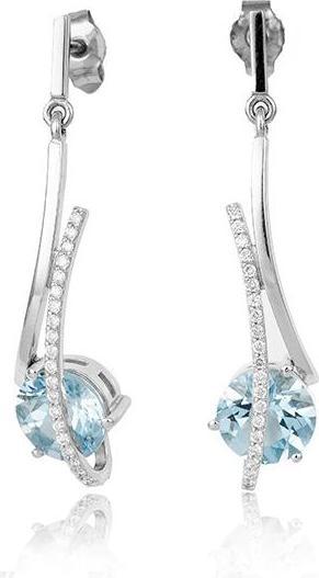 Breuning OHRSCHMUCK - E.AQUA/Brill. 0,22 Ct. H/si (750/18 K Gold)