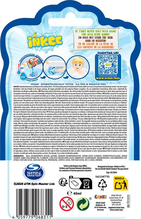 Actual product image Craze Inkee Schaumbad Paw Patrol (40 ml, Bubble bath)