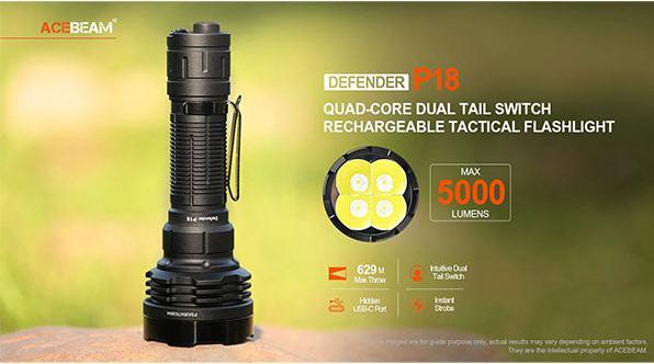 Produktbild AceBeam P18 Quad-Core - 5'000 Lumen (14.49 cm, 5000 lm)