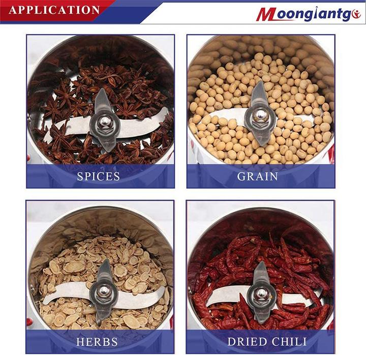 Immagine prodotto Moongiantgo Mulino elettrico per cereali da 400 g (1800 W)