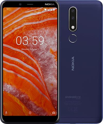 Actual product image Nokia 3.1 Plus (16 GB, Blue, 6", Hybrid Dual SIM, 13 Mpx, 4G)