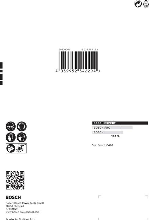 Produktbild Bosch Professional Zubehör EXPERT C470 Schleifpapier mit 6 Löchern für Schwingschleifer, 115 x 107 mm, G 60, 10-tlg. (60)