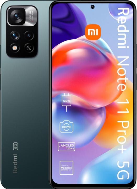 Produktbild Xiaomi Redmi Note 11 Pro+ 5G (256 GB, Forest Green, 6.67", Hybrid Dual SIM, 108 Mpx, 5G)