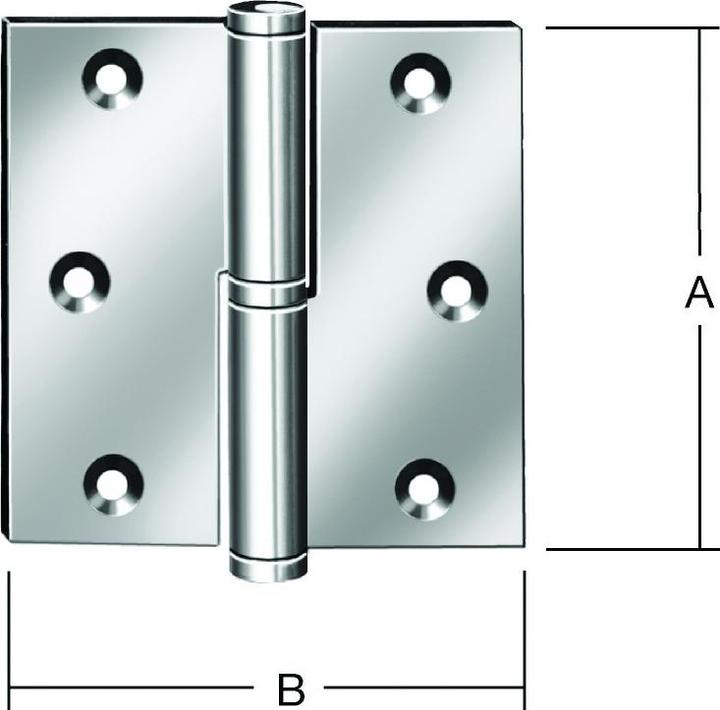 Immagine prodotto Vormann Cerniera porta in acciaio inox 90x90 mm destra RF Perno cilindro in acciaio inox