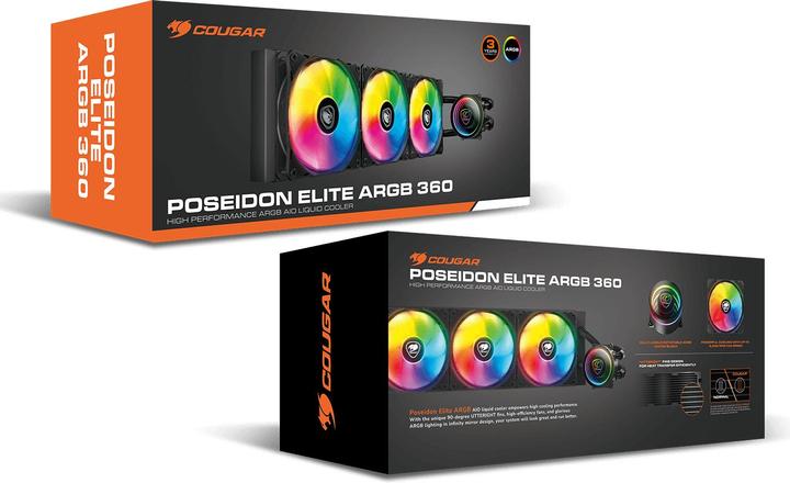 Produktbild Cougar Kit Watercooling AIO Poseidon Elite RGB - 360mm (Noir)