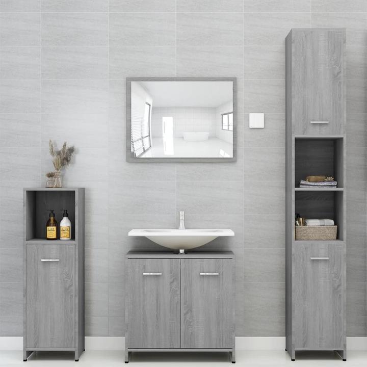 Actual product image VidaXL Badschrank Grau Sonoma 30x30x95 cm Holzwerkstoff,Farbe (30 x 30 x 95 cm)